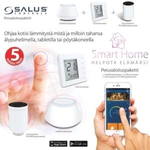Salus säätöjärjestelmän perus aloituspaketti kodin lämmityksen älykkääseen ohjaukseen
