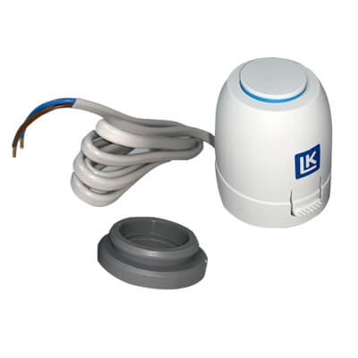LK Systems 24V AC / DC NC lattialämmitys toimilaitteita käytetään yksittäisiin huone- / vyöhykejakoihin LK Systems -lämmityspiirin jakelijaan. LVI: 2073922
