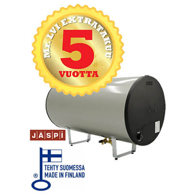 Jäspi VLS 160 S vaakamallinen lämminvesivaraaja saunan lauteiden alle